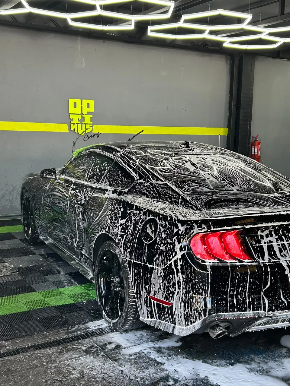 Autolavado con plásticos acondicionados